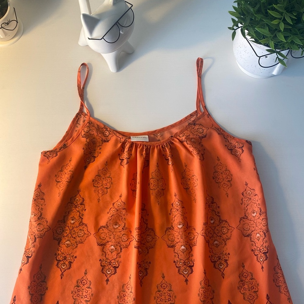 Merona orange pattern strappy blouse
